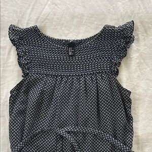 H&M Navy and White Floral Midi Dress